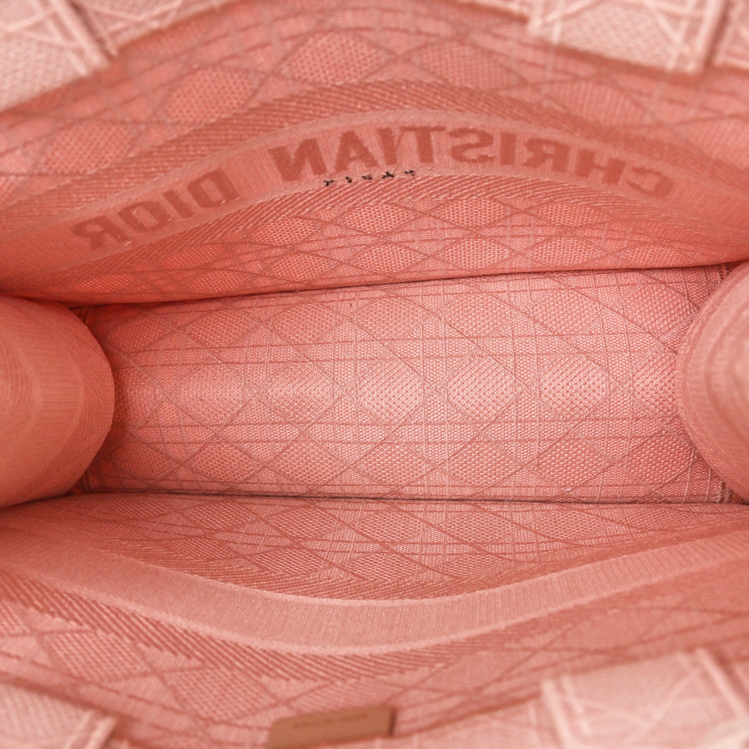 Christian Dior Canvas Embroidered Cannage Medium Book Tote Bois de Rose 5 of 9