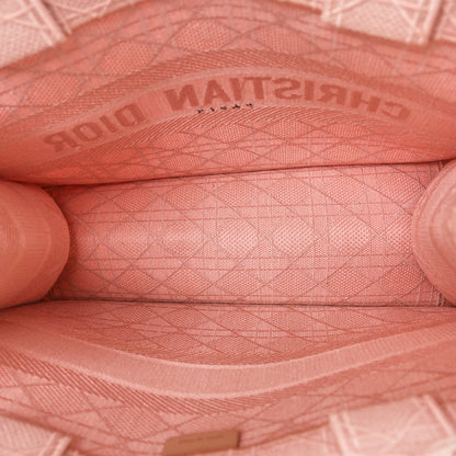 Christian Dior Canvas Embroidered Cannage Medium Book Tote Bois de Rose 5 of 9