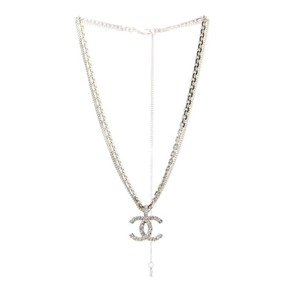 Chanel Crystal CC Multi Strand Chain Necklace Gold 3 of 5