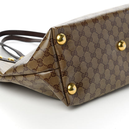 Gucci Crystal Monogram Medium Babouska Tote Dark Brown 6 of 12