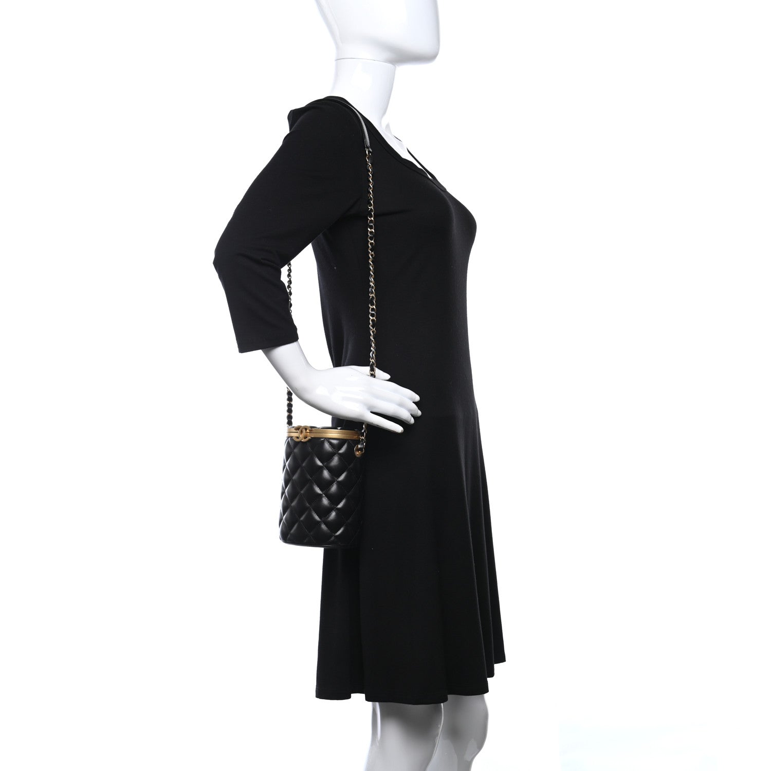 Chanel Lambskin Quilted Crown Box Bag Black 2 of 7