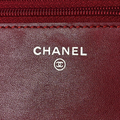 Chanel Patent Quilted Wallet On Chain WOC Red 6 of 12