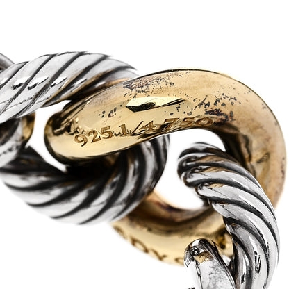 David Yurman Sterling Silver 18K Yellow Gold Belmont Ring 52 6 4 of 5