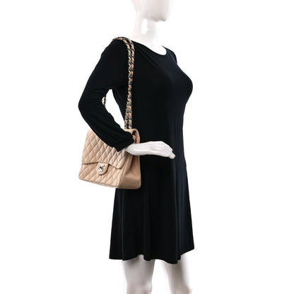 Chanel Lambskin Quilted Jumbo Single Flap Beige Clair 2 of 13