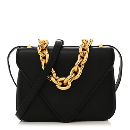 Bottega Veneta Calfskin Mount Envelope Bag Black 1 of 11