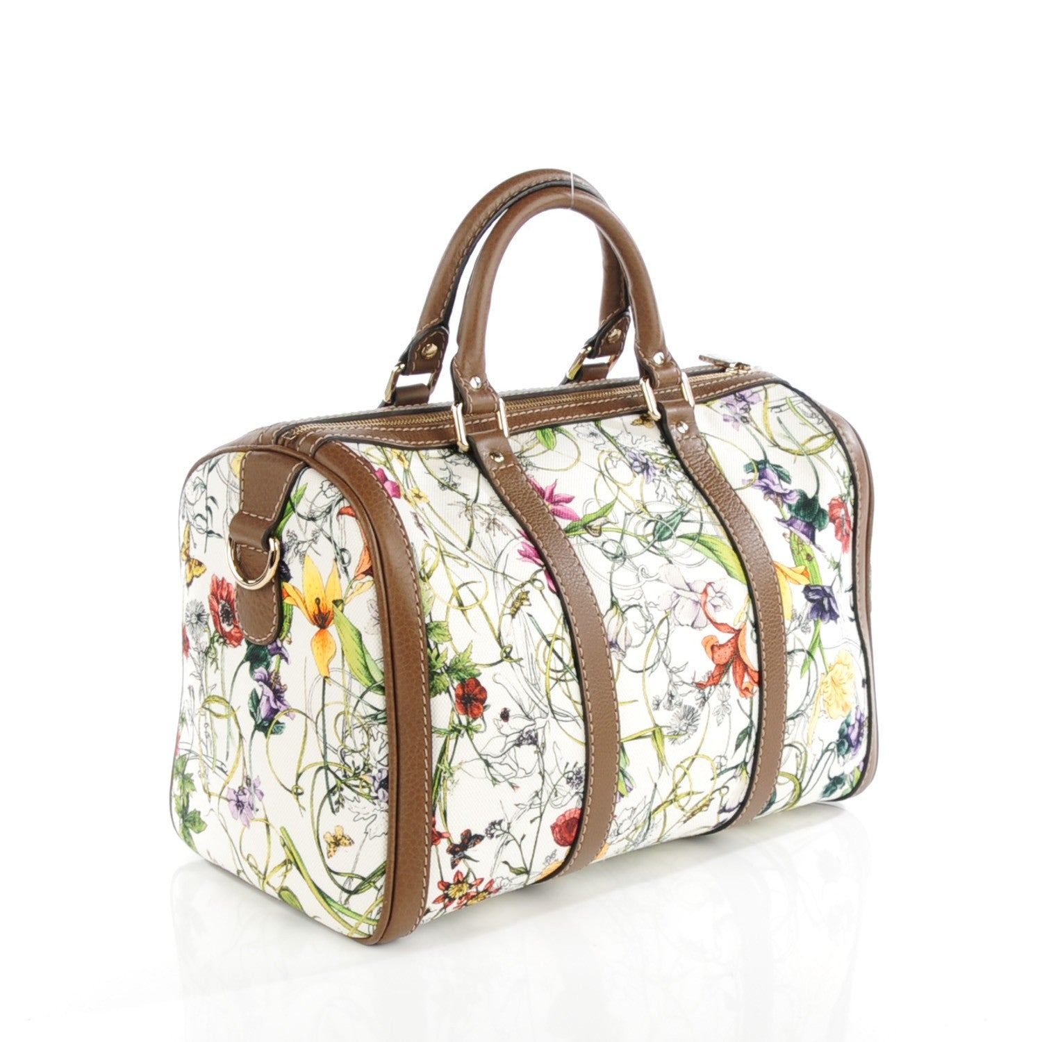 Gucci Canvas Flora Infinity Medium Joy Boston White Multicolor Acero 2 of 7