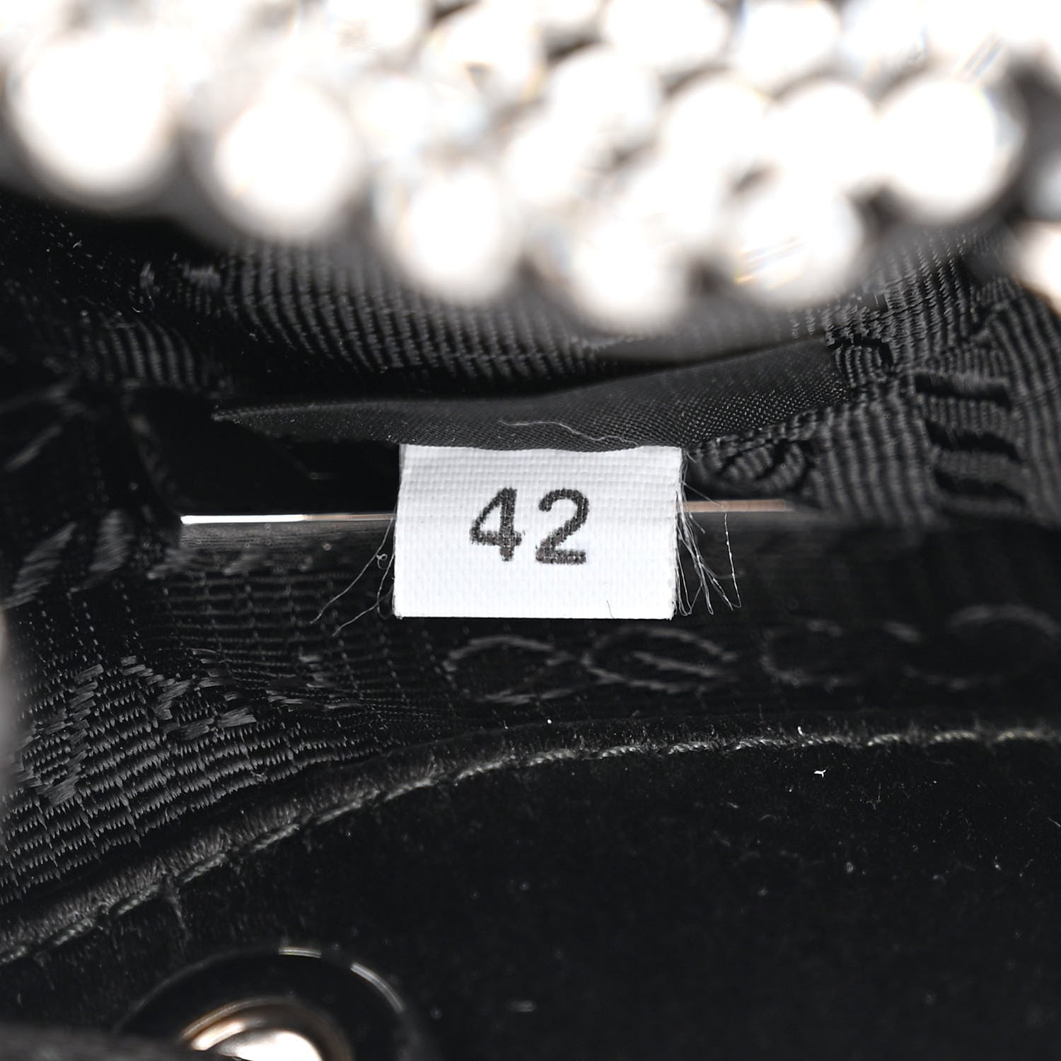 Prada Satin Crystal Metal Triangle Logo Mini Drawcord Pouch Shoulder Bag Cristal 8 of 12