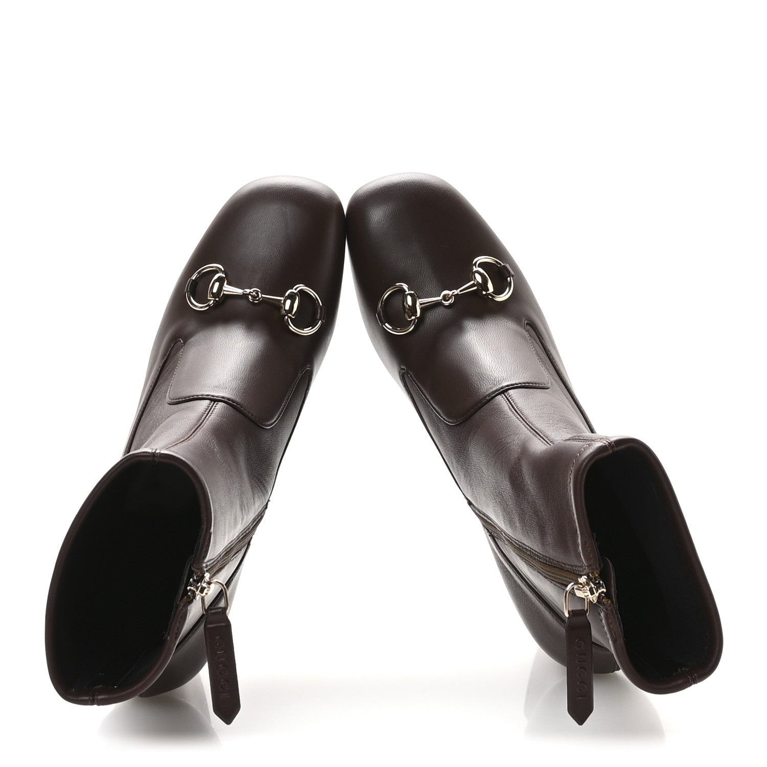 Gucci Nappa Horsebit Ankle Boots 36.5 New Chocolate 2 of 9