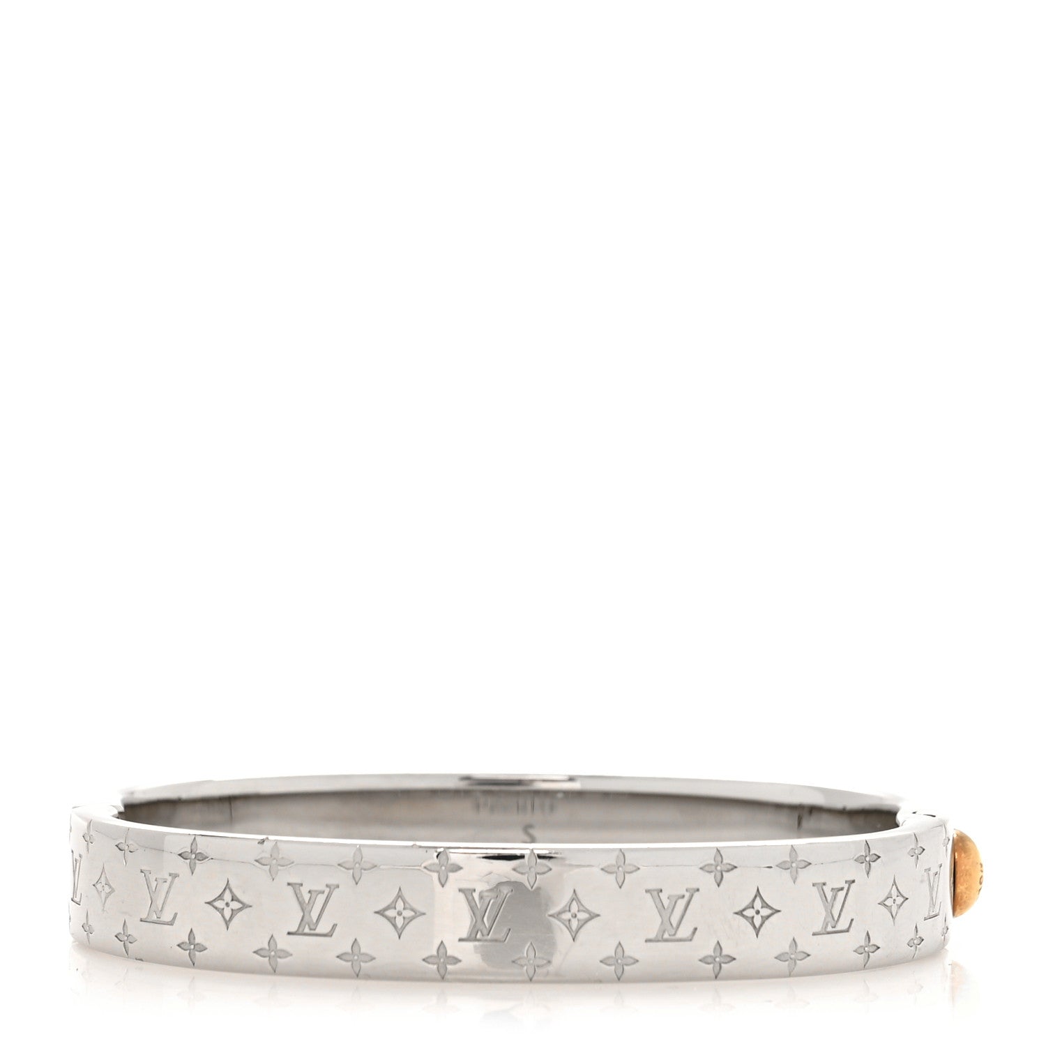 Louis Vuitton Palladium Monogram Nanogram Cuff S Silver 3 of 7