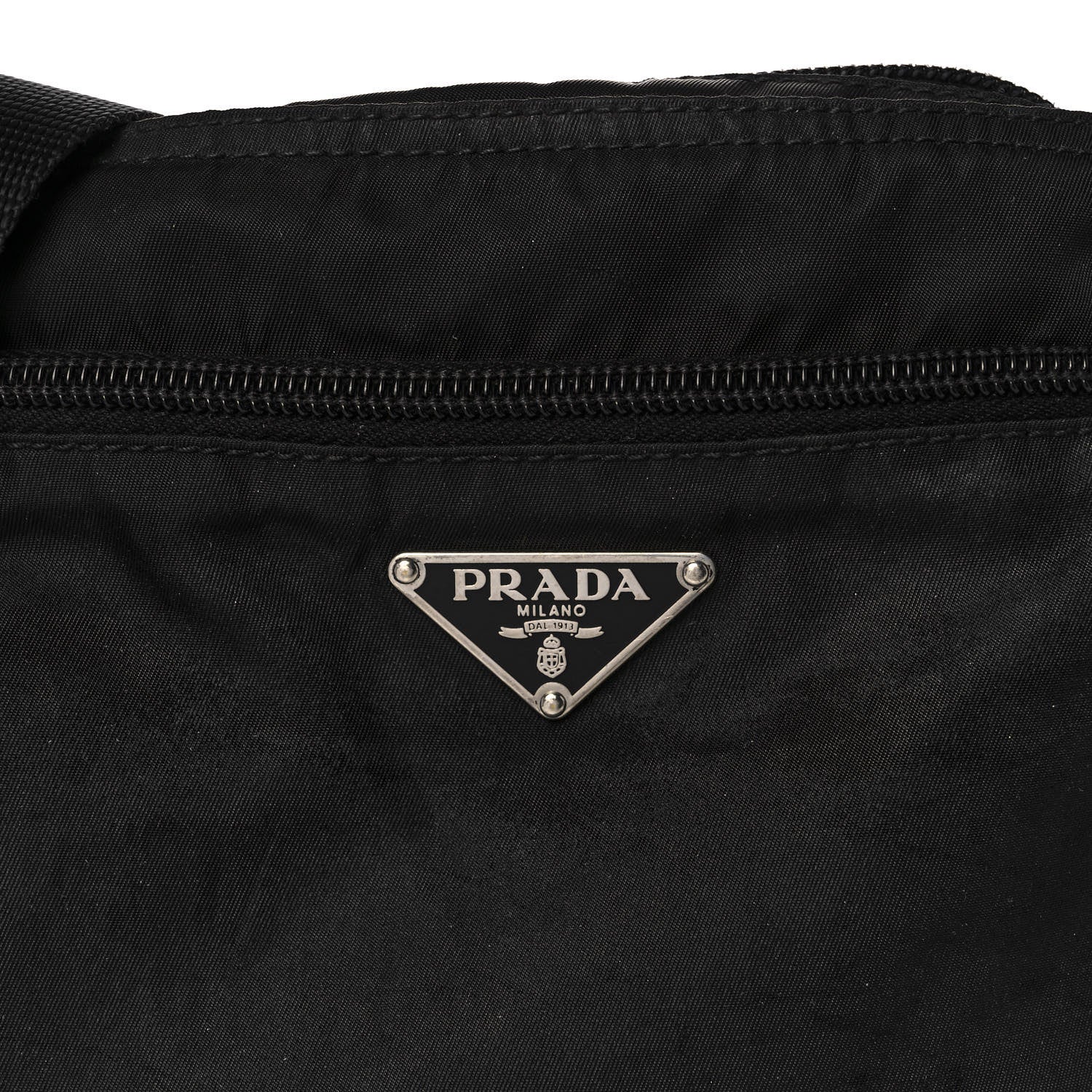 Prada Tessuto Nylon Saffiano Flat Messenger Bag Black 7 of 11