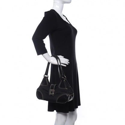 Prada Tessuto Nylon Vernice Hobo Black 2 of 11