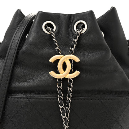 Chanel Aged Calfskin Quilted Small Gabrielle Bucket Black 8 of 10