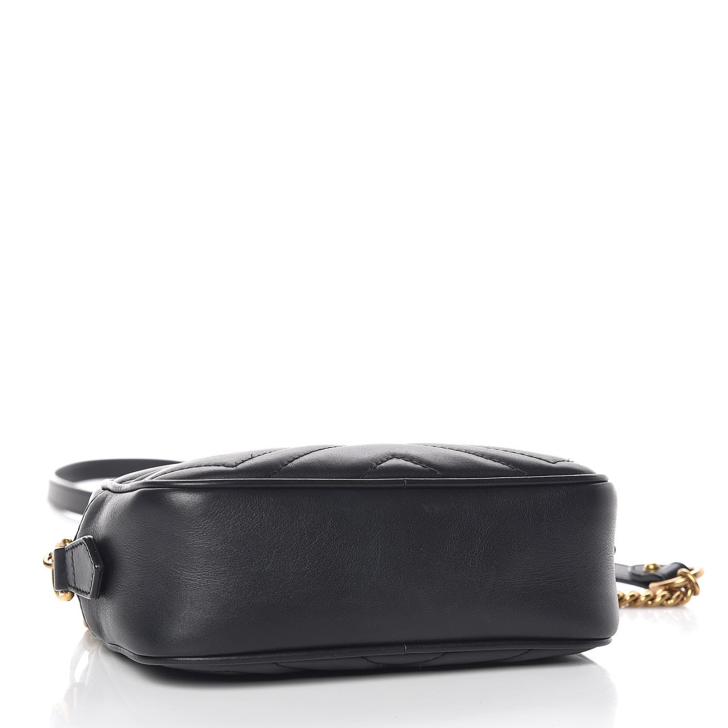 Gucci Calfskin Matelasse Mini GG Marmont Chain Shoulder Bag Black 4 of 10