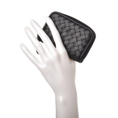 Bottega Veneta Nappa Intrecciato Zip Around Coin Purse Black 2 of 9