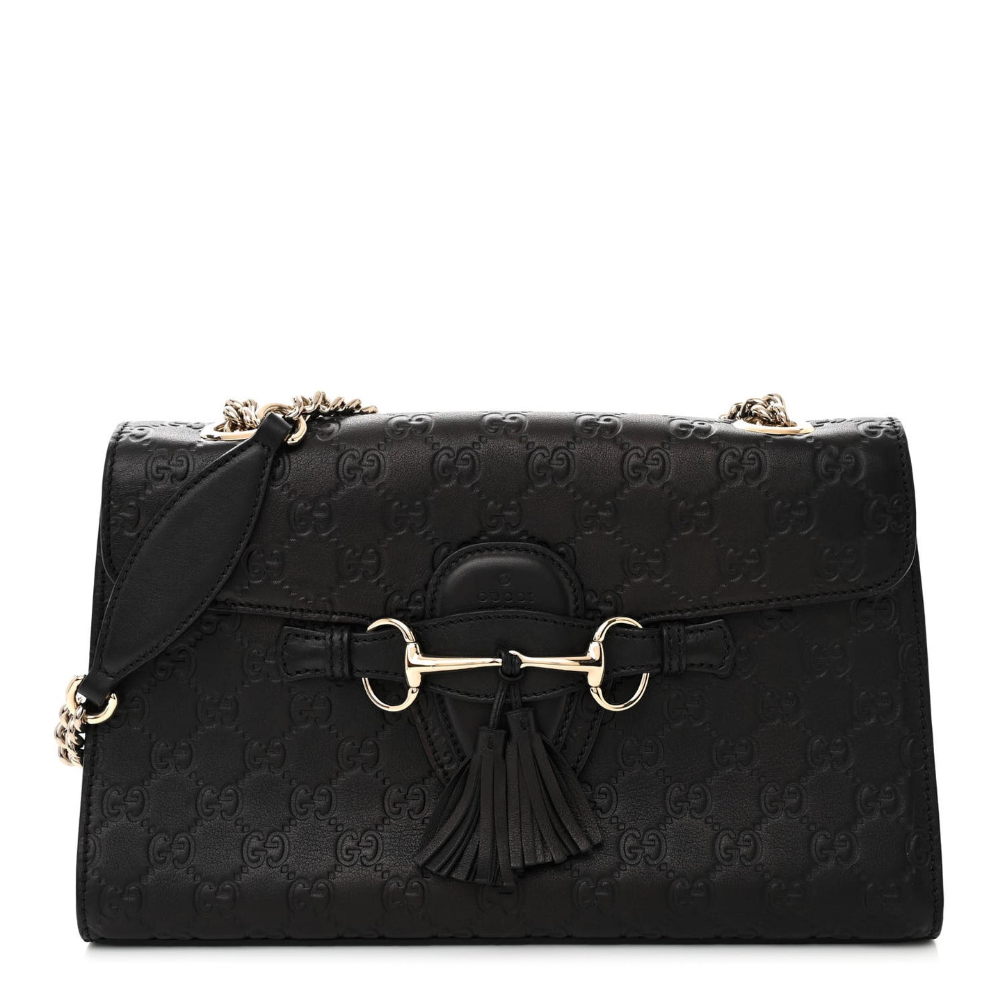 Microguccissima Medium Emily Chain Shoulder Bag Black
