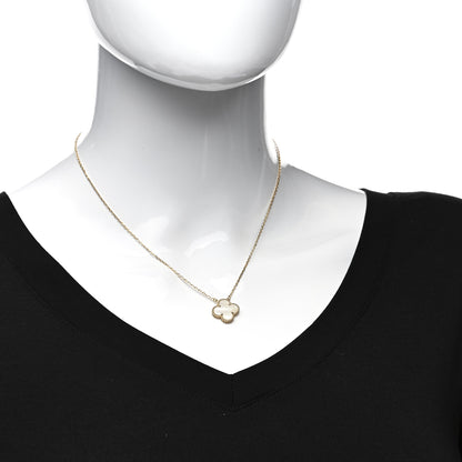 Van Cleef & Arpels 18K Yellow Gold Mother of Pearl Vintage Alhambra Pendant Necklace 2 of 6