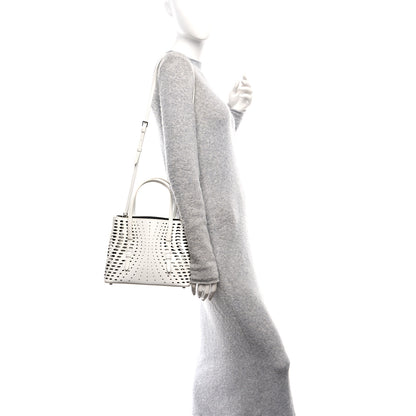 Alaia Calfskin Laser Cut Mina 25 Bag White 2 of 10