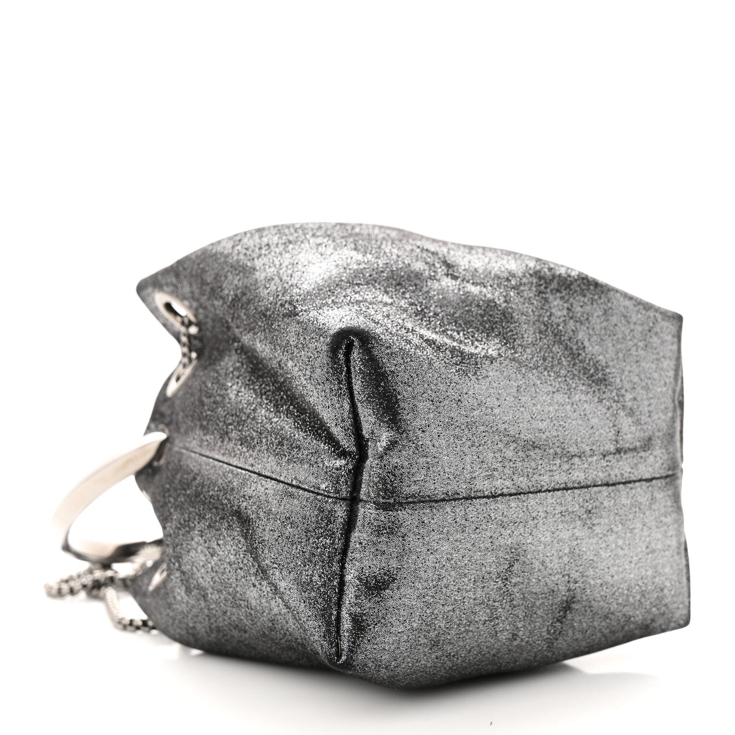 Jimmy Choo Metallic Fabric Bon Bon Bag Bucket Bag Silver 4 of 11