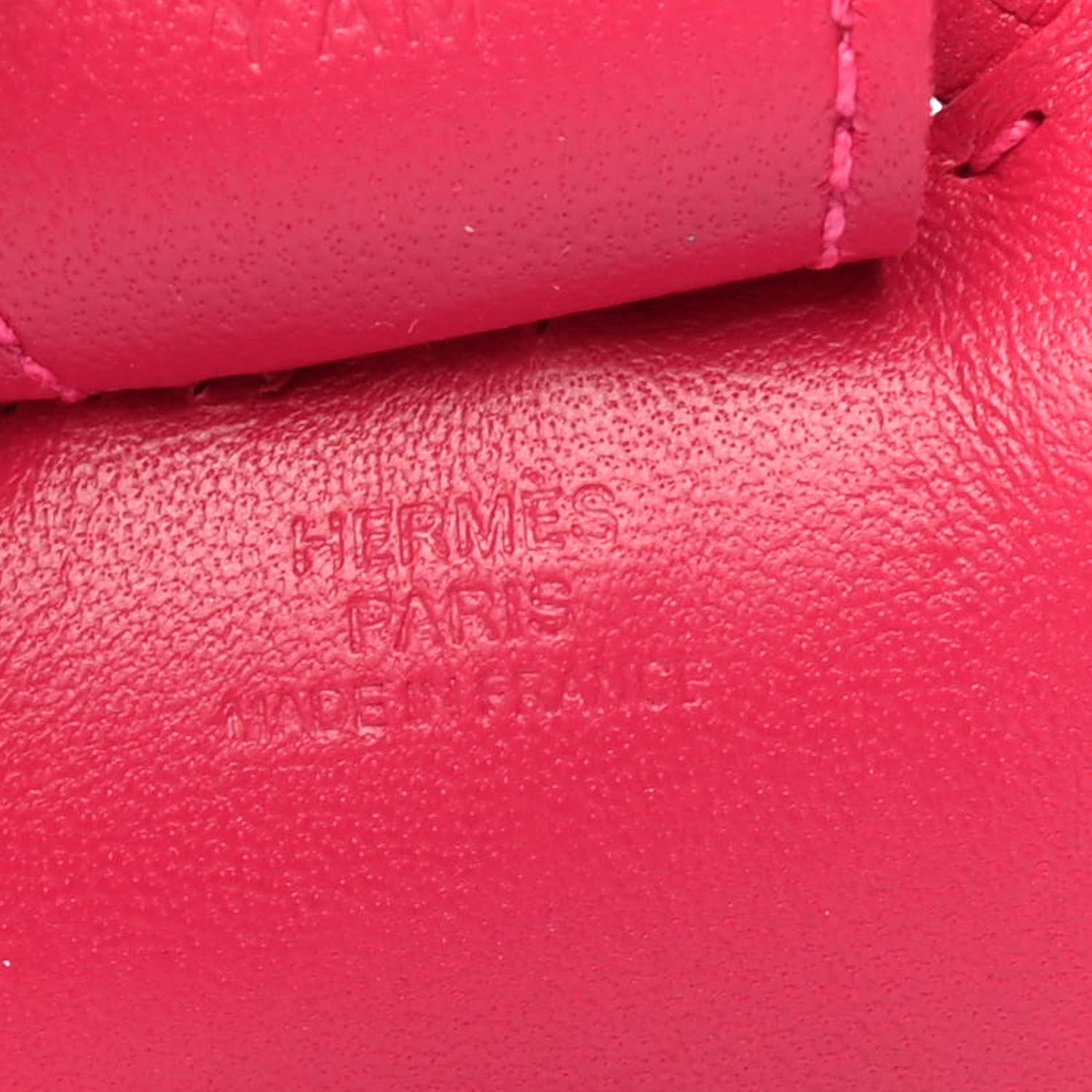 Hermes Milo Lambskin Grigri Rodeo Horse Bag Charm MM Rose Mexico 3 of 4