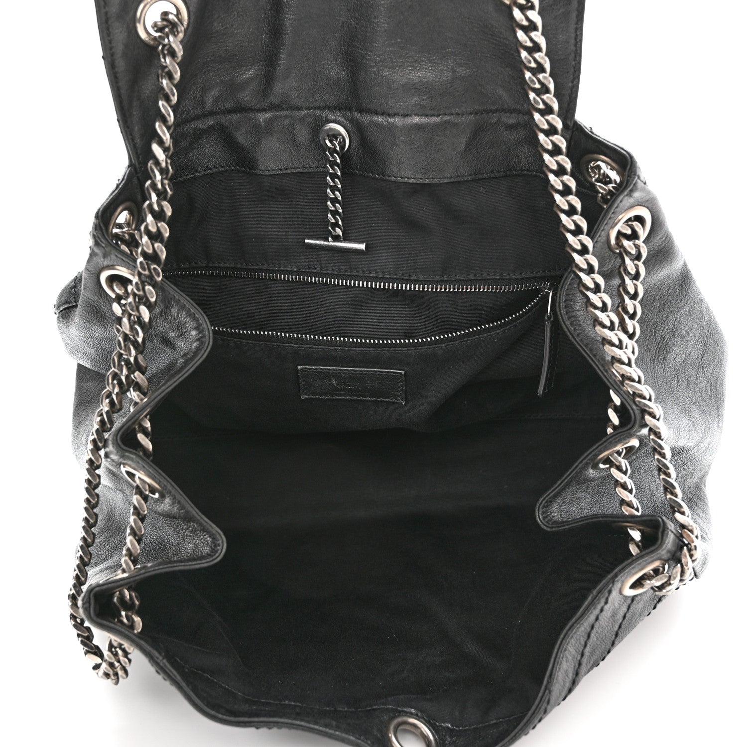 Saint Laurent Pebbled Lambskin Chevron Monogram Large Nolita Black 5 of 11