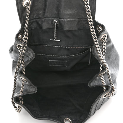 Saint Laurent Pebbled Lambskin Chevron Monogram Large Nolita Black 5 of 11