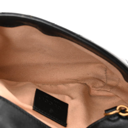 Gucci Calfskin Matelasse Super Mini GG Marmont Shoulder Bag Black 5 of 12
