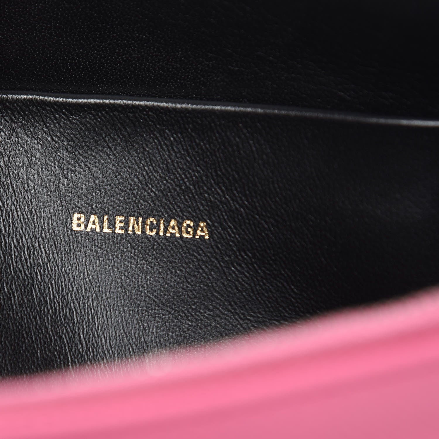 Balenciaga Signature Grained Calfskin Large Ville Zip Pouch Rose Bubblegum Black 7 of 10