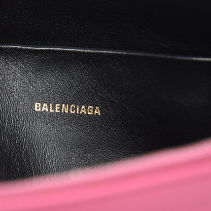 Balenciaga Signature Grained Calfskin Large Ville Zip Pouch Rose Bubblegum Black 7 of 10