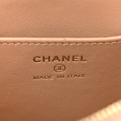 Chanel Shearling Quilted Shiny Coco Clutch With Chain Dark Beige 6 of 13