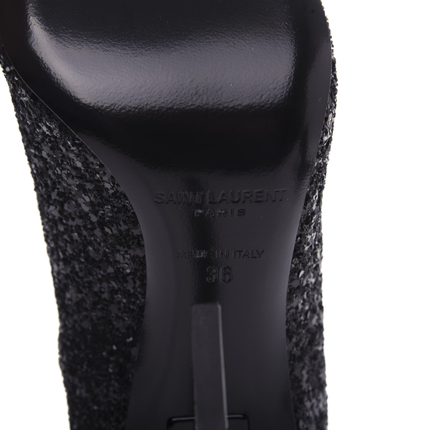 Saint Laurent Glitter Opyum 100 Pumps 36 Black 9 of 11
