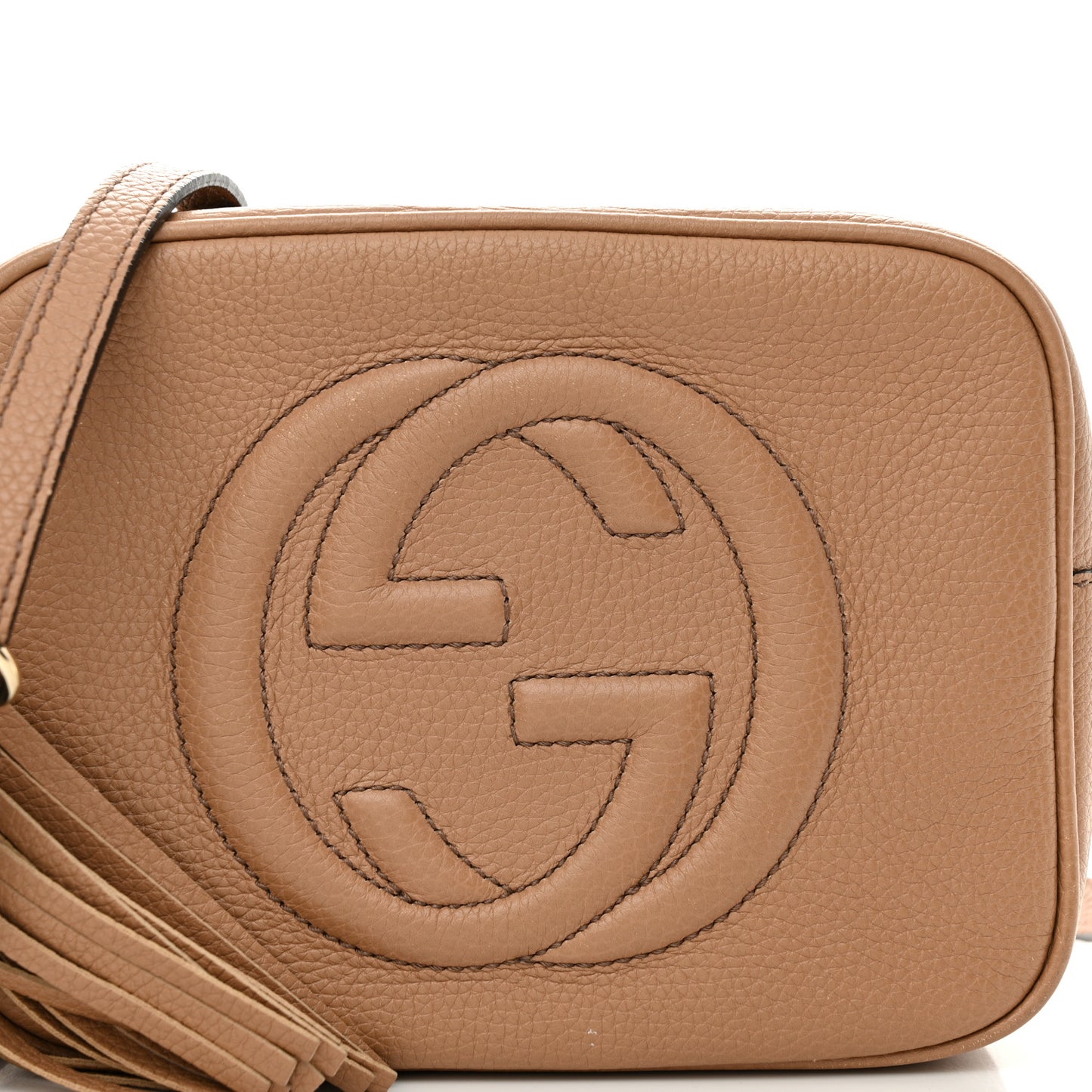 Pebbled Calfskin Small Soho Disco Bag Camelia