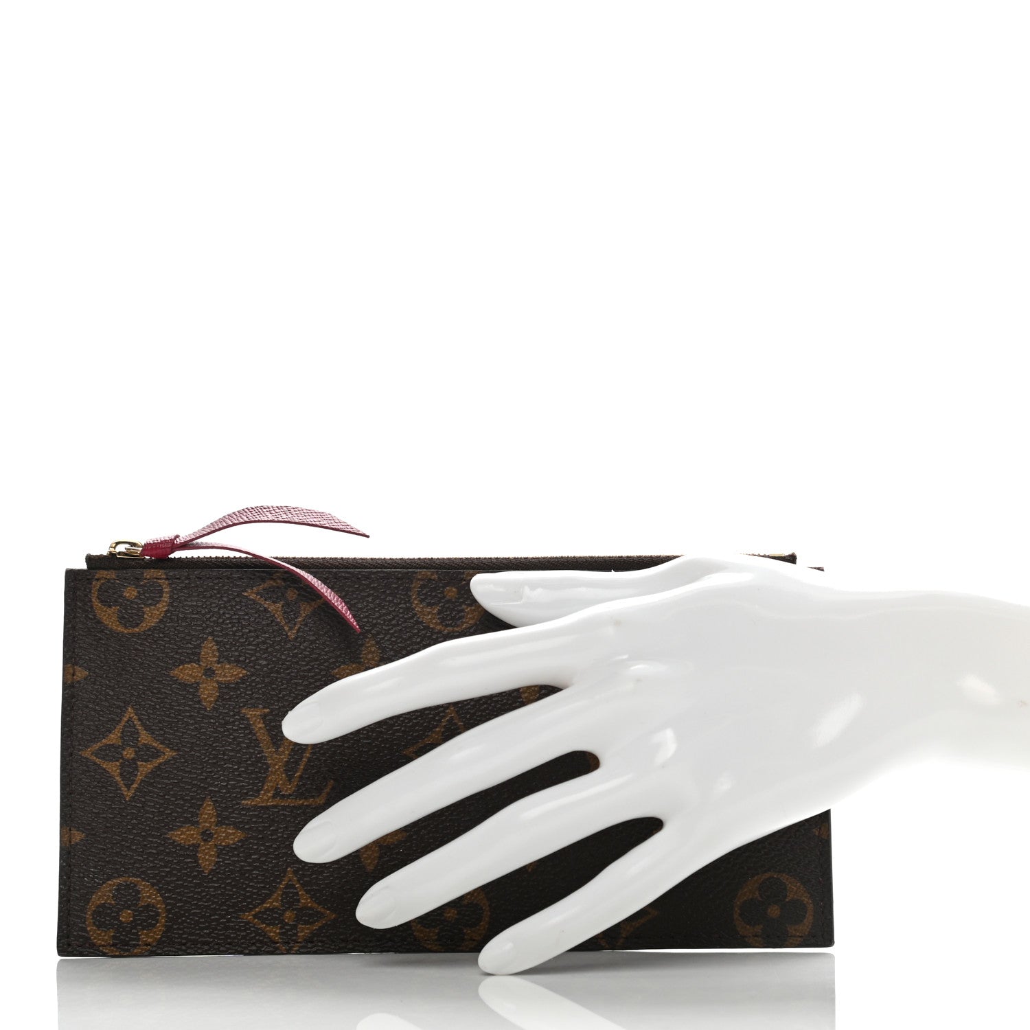 Louis Vuitton Monogram Felicie Chain Wallet Zippered Insert Fuchsia 2 of 9