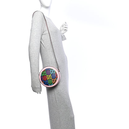 Gucci GG Supreme Monogram Psychedelic Round Shoulder Bag Black Multicolor Sugar Pink 2 of 10