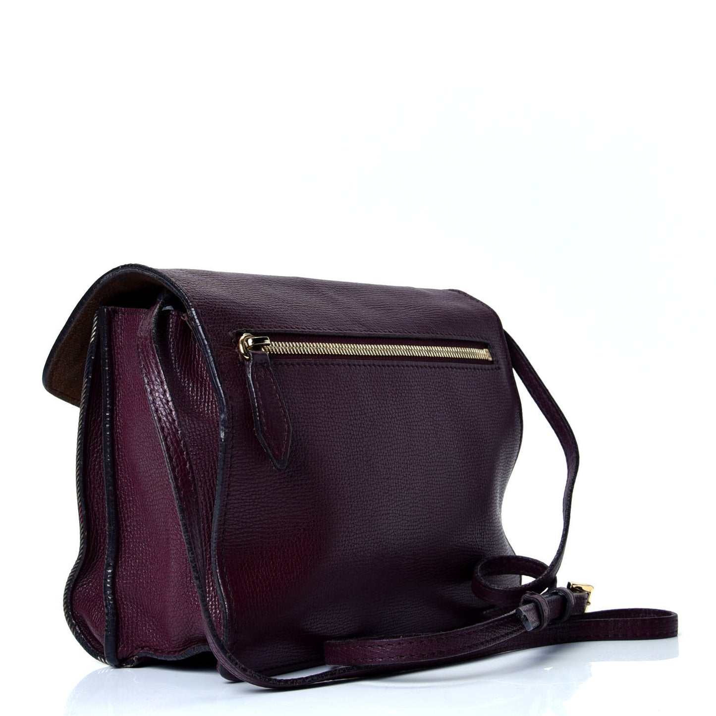Derby Calfskin House Check Small Macken Crossbody Bag Mahogany Red