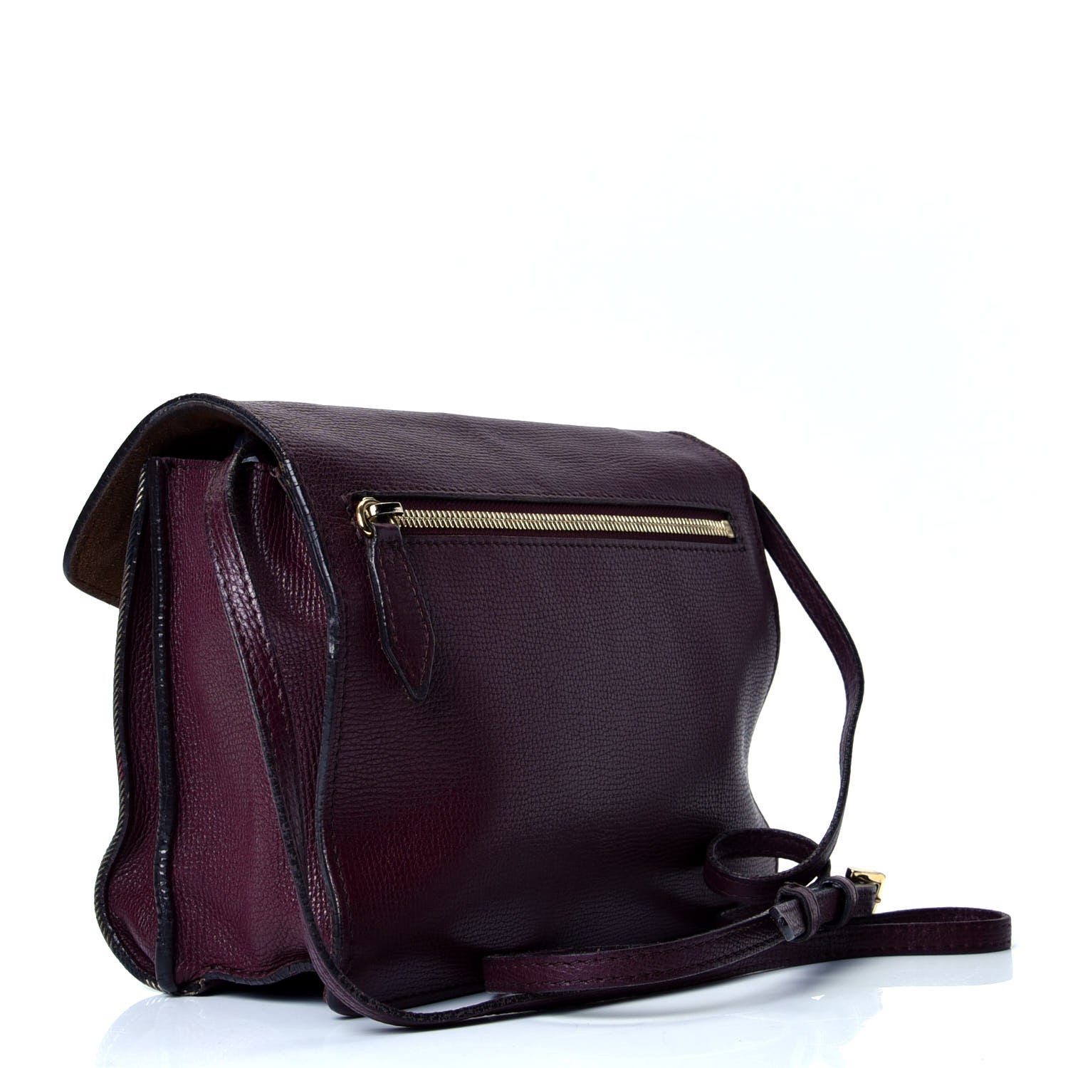Burberry Derby Calfskin House Check Small Macken Crossbody Bag Mahogany Red 3 of 5