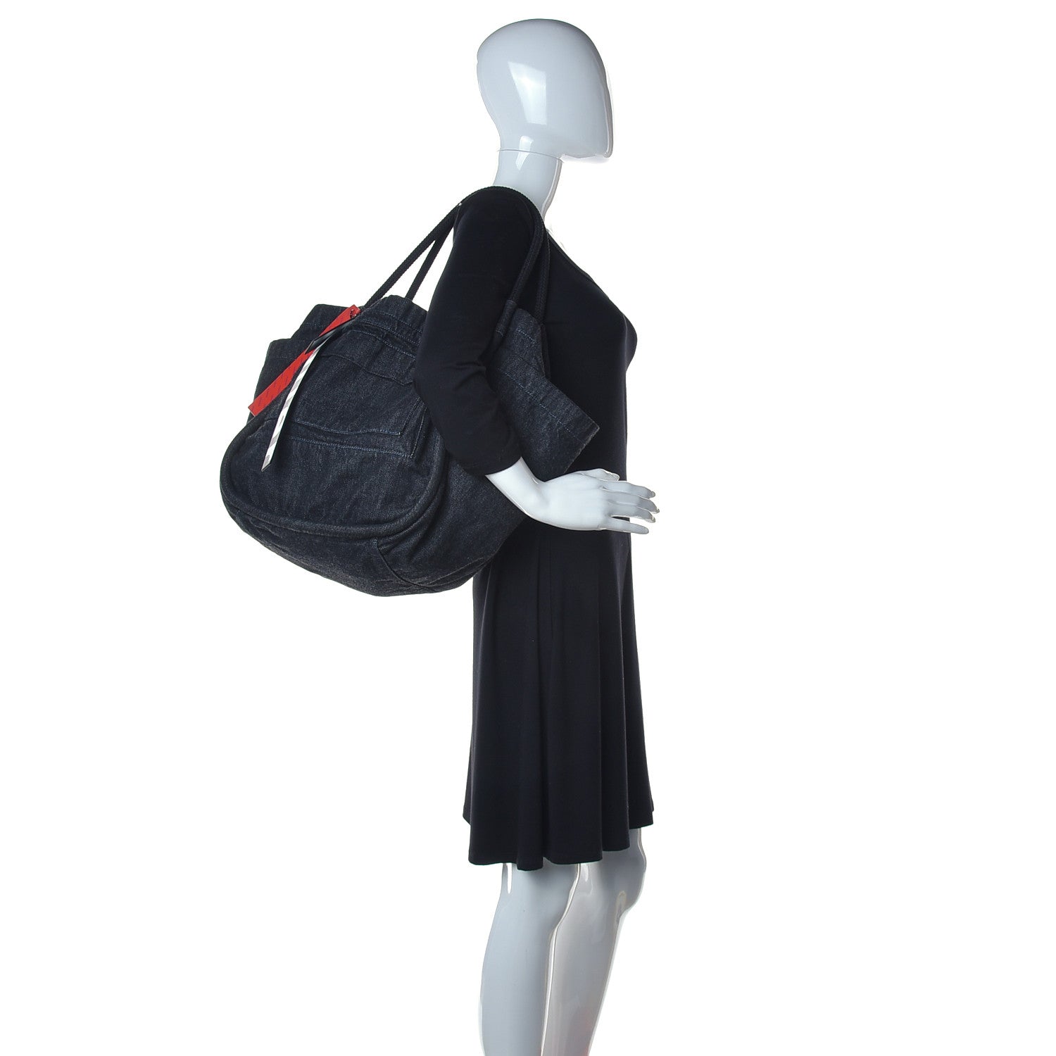 Proenza Schouler Denim Tote Black 2 of 11
