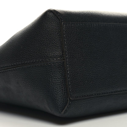 Burberry Grainy Calfskin Haymarket Check Small Reversible Tote Black 14 of 16