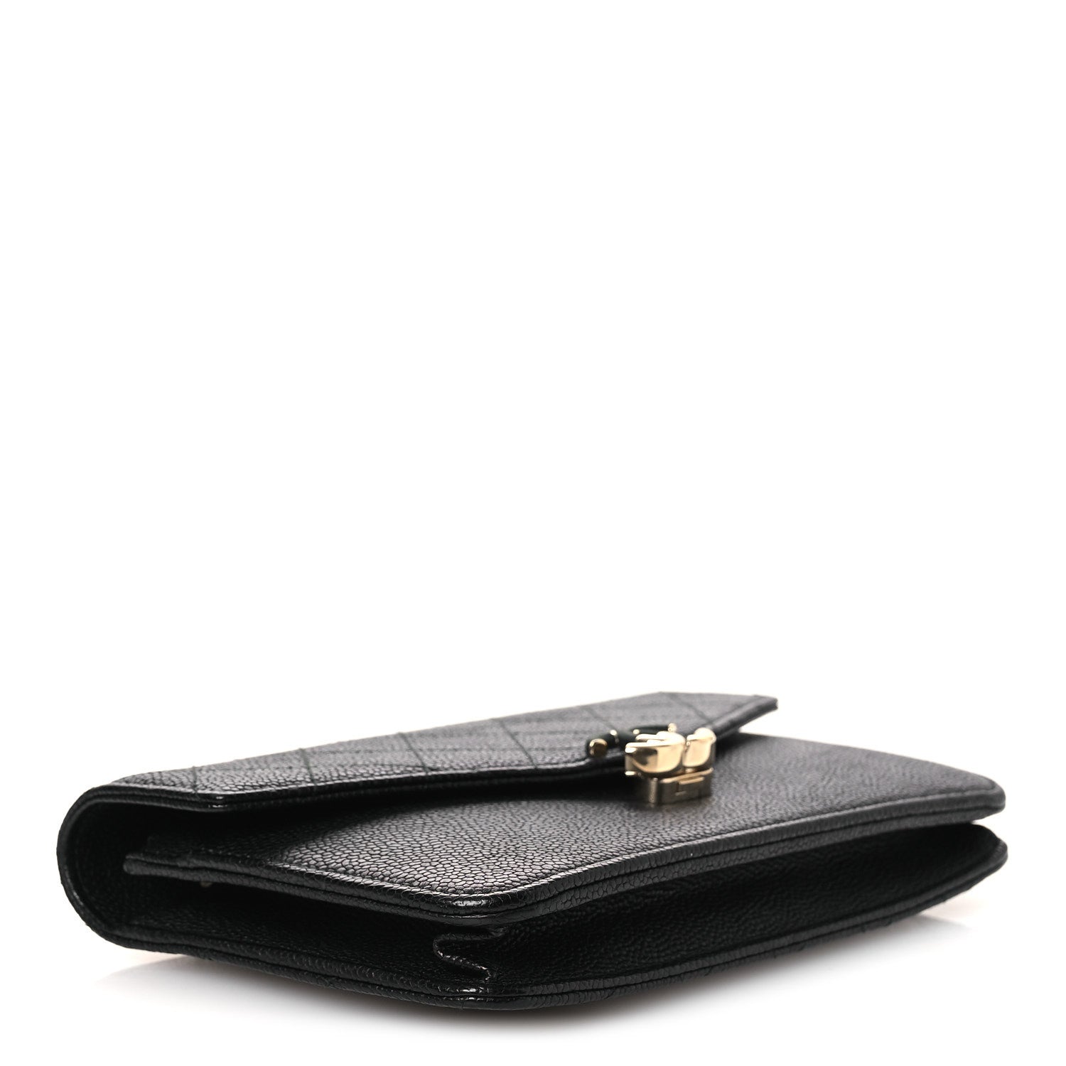 Chanel Grained Calfskin Quilted Cuba Wallet On Chain WOC Black 4 of 12