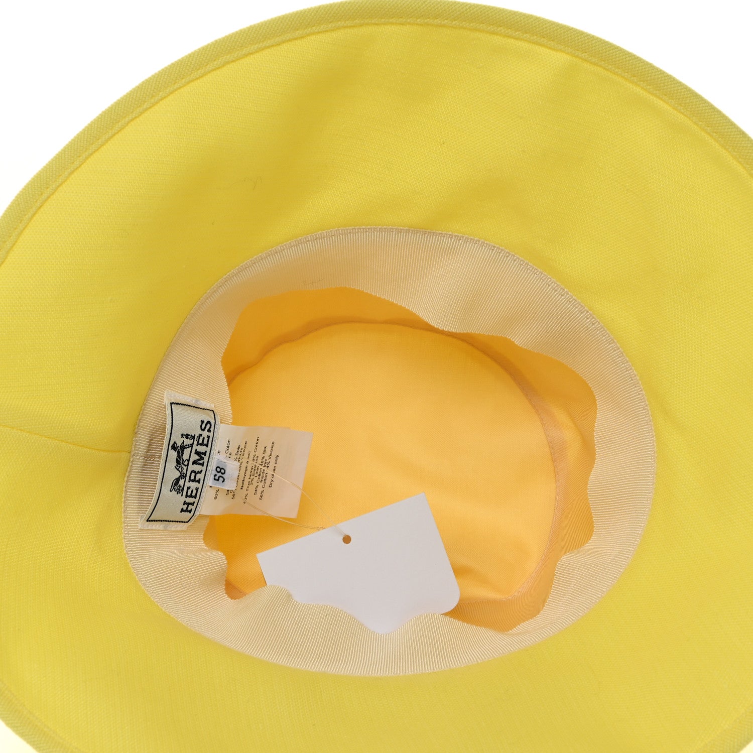 Hermes Toile De Chanvre Cotton Stretch Gaelle Hat Jaune Soleil 7 of 8