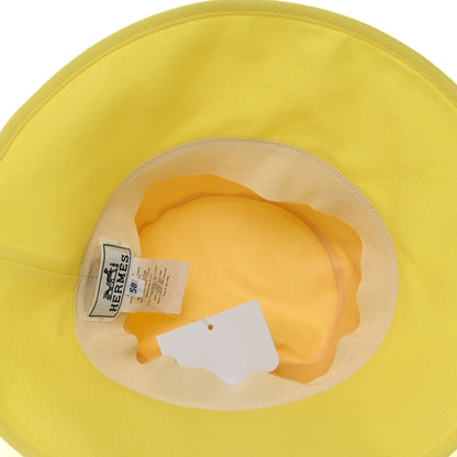 Hermes Toile De Chanvre Cotton Stretch Gaelle Hat Jaune Soleil 7 of 8