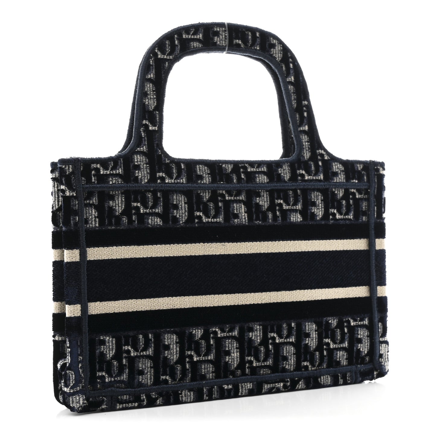 Velvet Oblique Mini Book Tote Blue