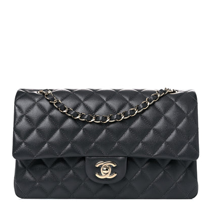Chanel Caviar Quilted Medium Double Flap Dark Grey 1 of 10