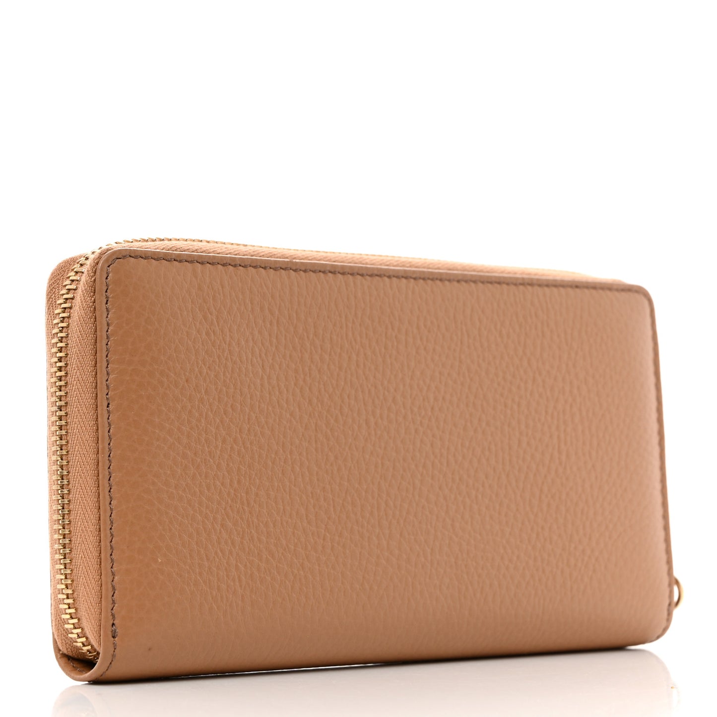 Pebbled Calfskin Soho Zip Around Wallet Camelia
