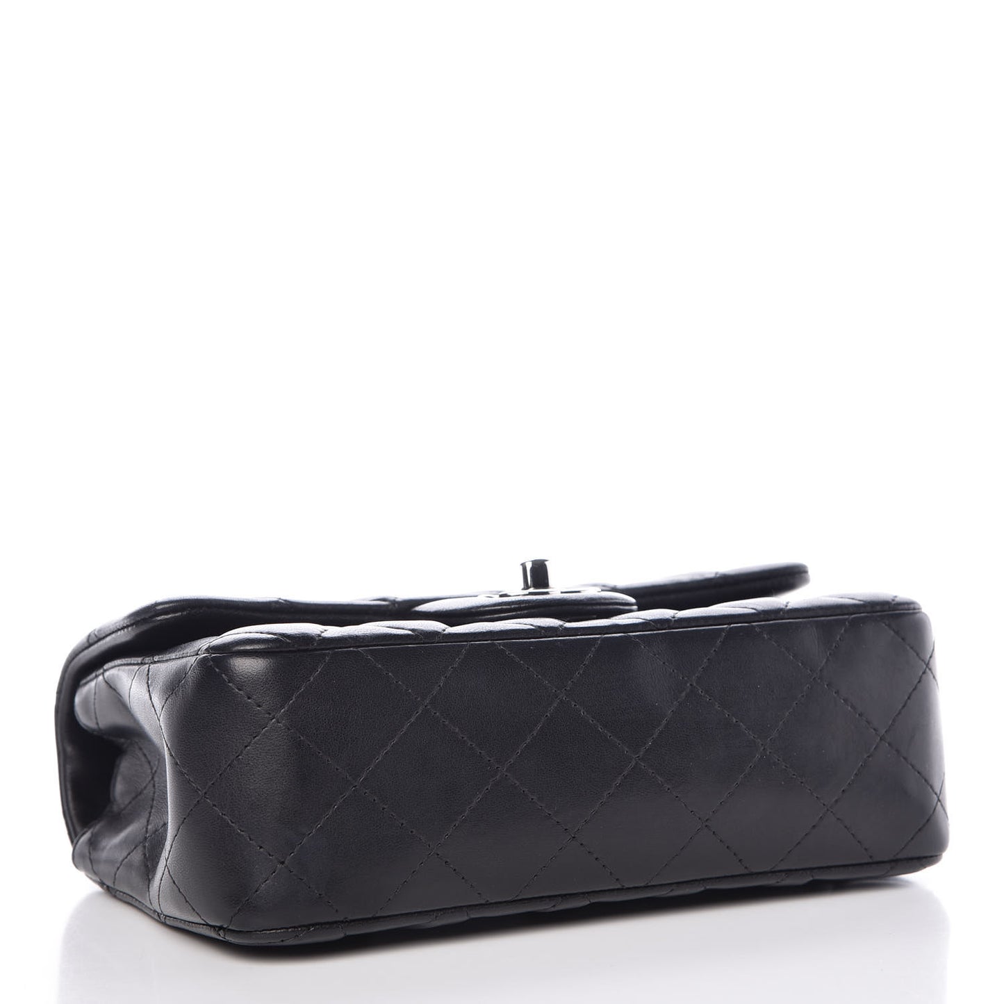 Lambskin Quilted Mini Rectangular Flap Black