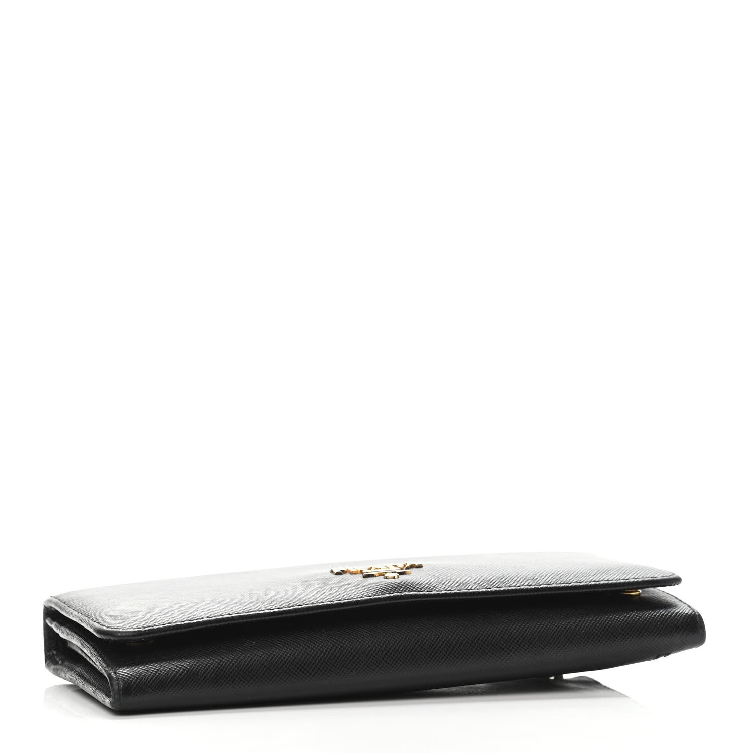 Prada Saffiano Metal Continental Flap Wallet Black 3 of 6