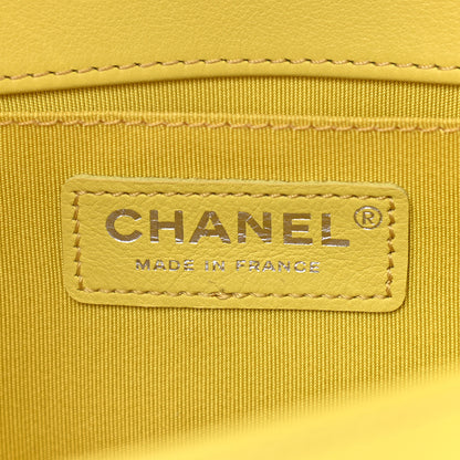 Chanel Calfskin Chevron Quilted Medium Boy Flap Yellow 6 of 10