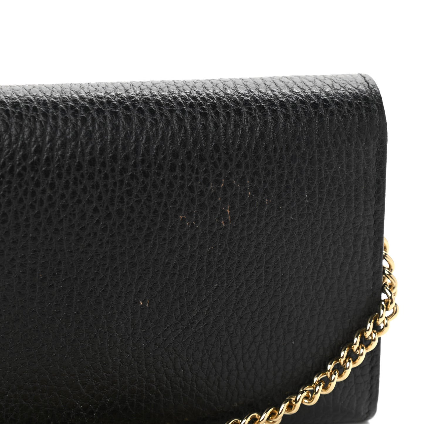 Calfskin Petite GG Marmont Wallet Chain Bag Black