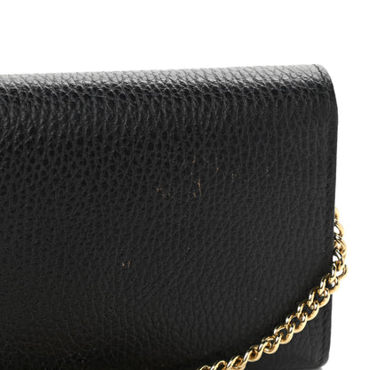 Gucci Calfskin Petite GG Marmont Wallet Chain Bag Black 10 of 12