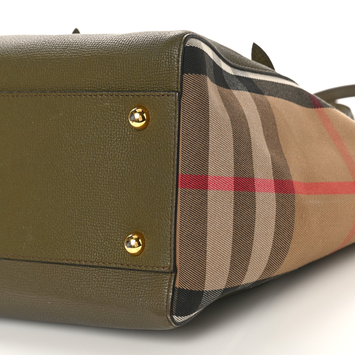 Burberry Grainy Calfskin House Check Small Canterbury Olive Melange 8 of 9