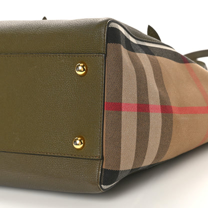 Burberry Grainy Calfskin House Check Small Canterbury Olive Melange 8 of 9